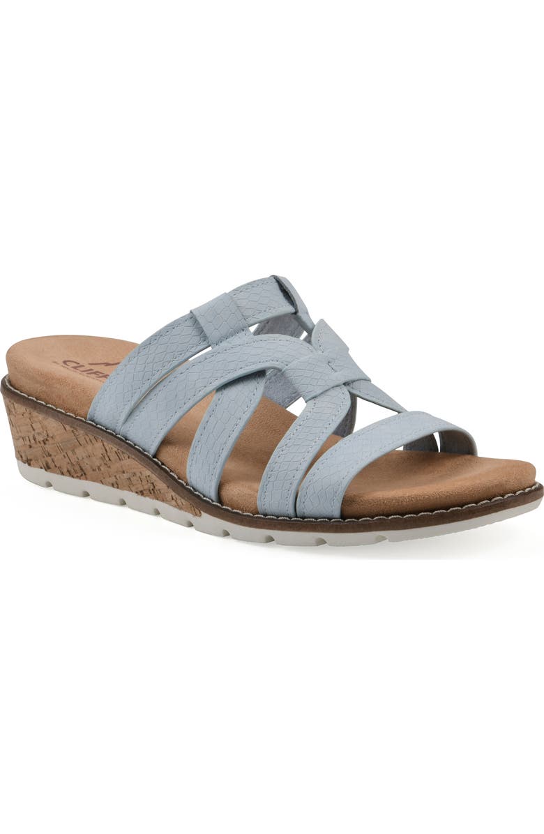CLIFFS BY WHITE MOUNTAIN Tinisha Wedge Sandal, Main, color, Light Blue
