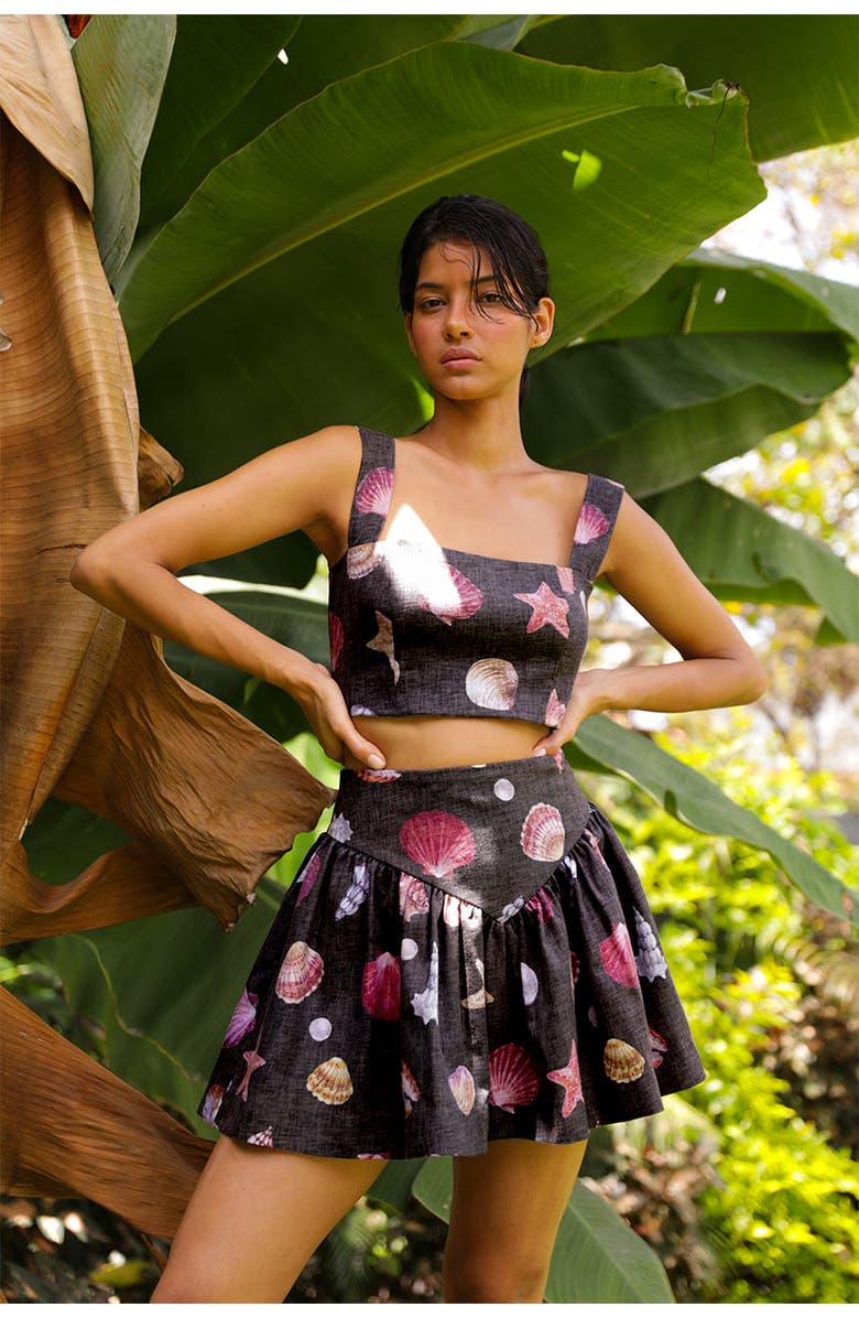 NO PISE LA GRAMA Sotavento Top, Alternate, color, Conchitas Black Print