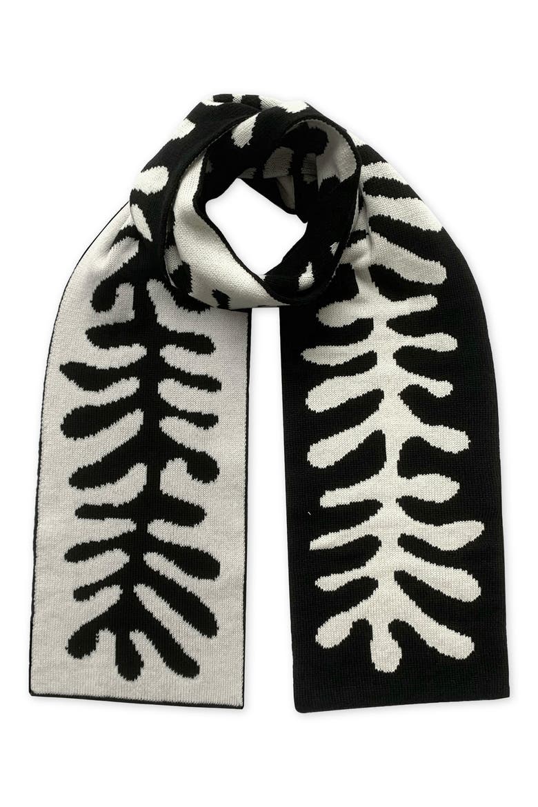 Organic Shape Wool & Cashmere Scarf, Alternate, color, BLACK MULTI