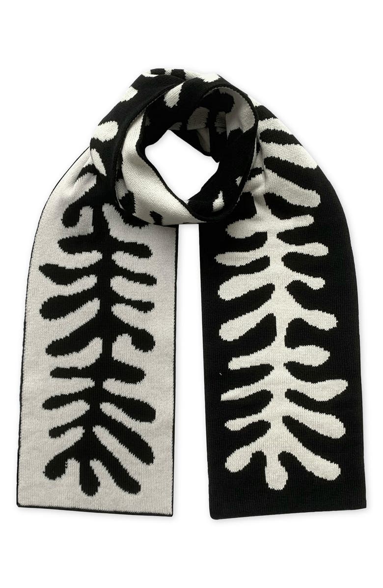 INGMARSON Organic Shape Wool & Cashmere Scarf, Alternate, color, Black Multi