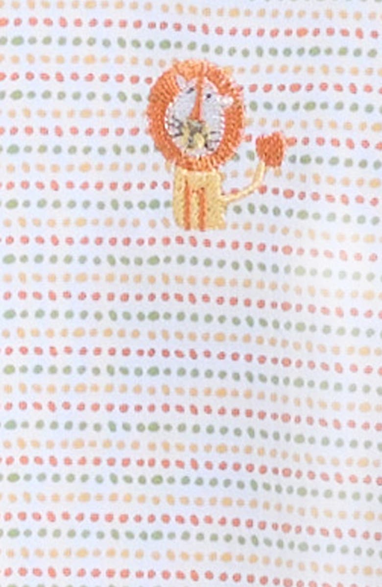 Kissy Kissy Animal Dotted Stripe Pima Cotton Footie, Alternate, color, 