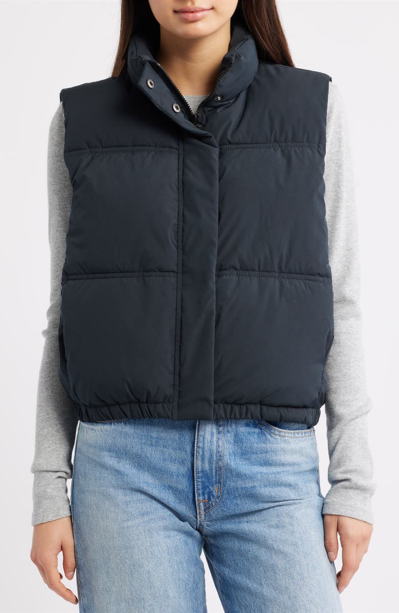 Thread & Supply Quilted Puffer Vest, Alternate, color, Matte Black