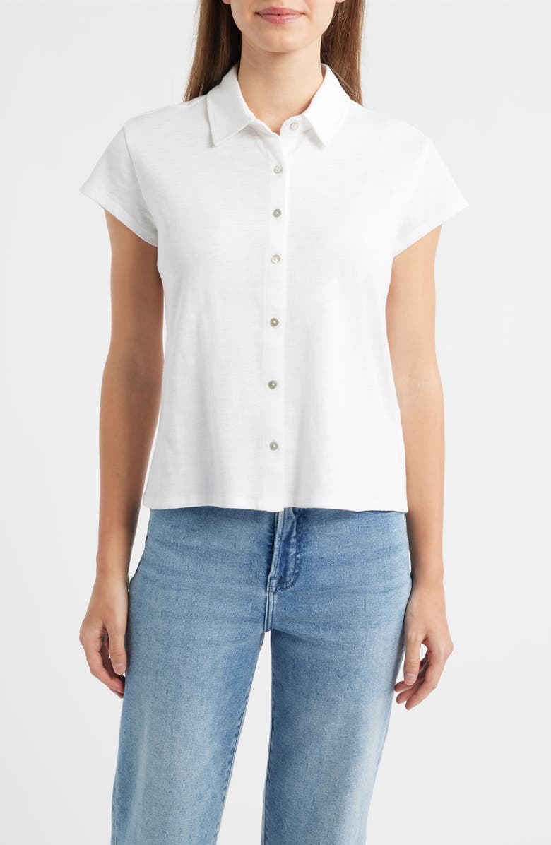 Bella Dahl Cap Sleeve Shirt, Main, color, White