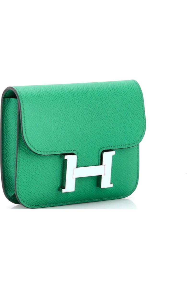 Pre-Owned Hermes Constance Slim Wallet Epsom, Alternate, color, Vert Jade