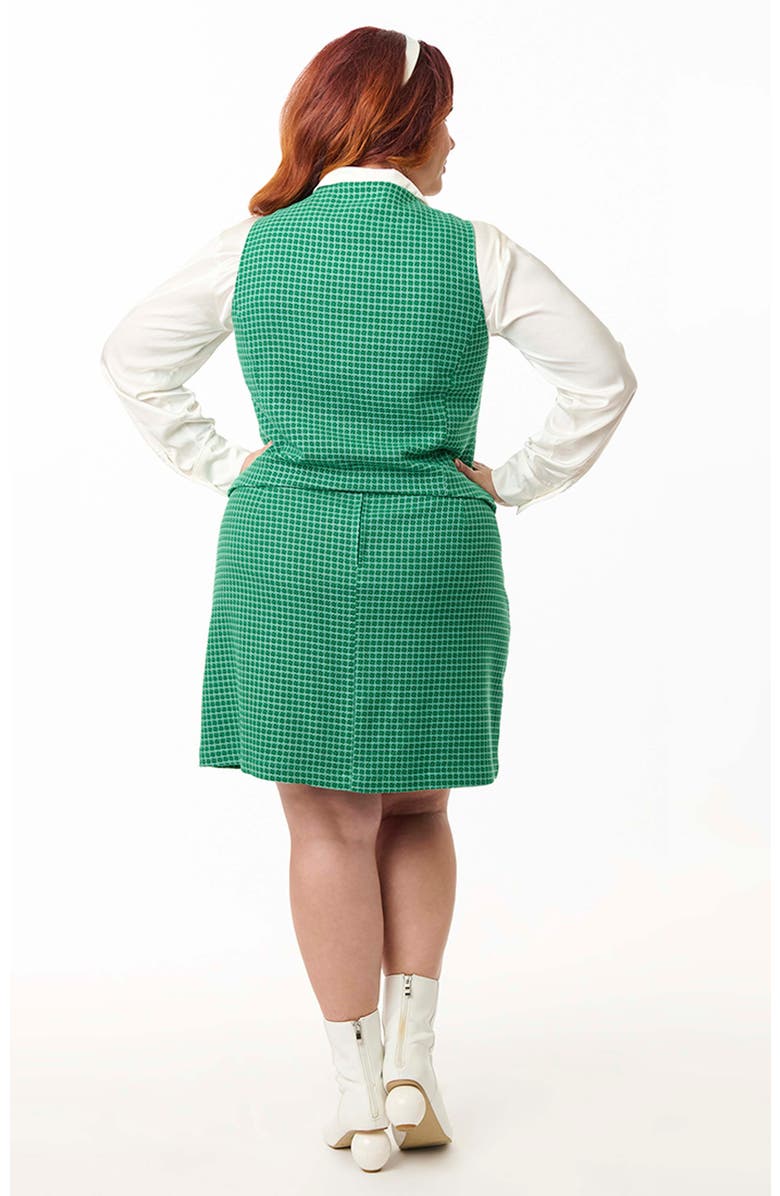 Smak Parlour Plus Size A-Line Mini Skirt, Alternate, color, Green Houndstooth