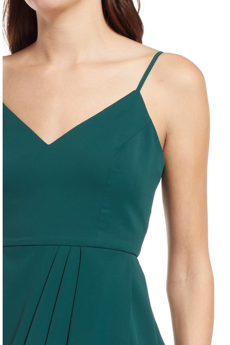 Reinette V-Neck Midi Dress, Alternate, color, DARK GREEN
