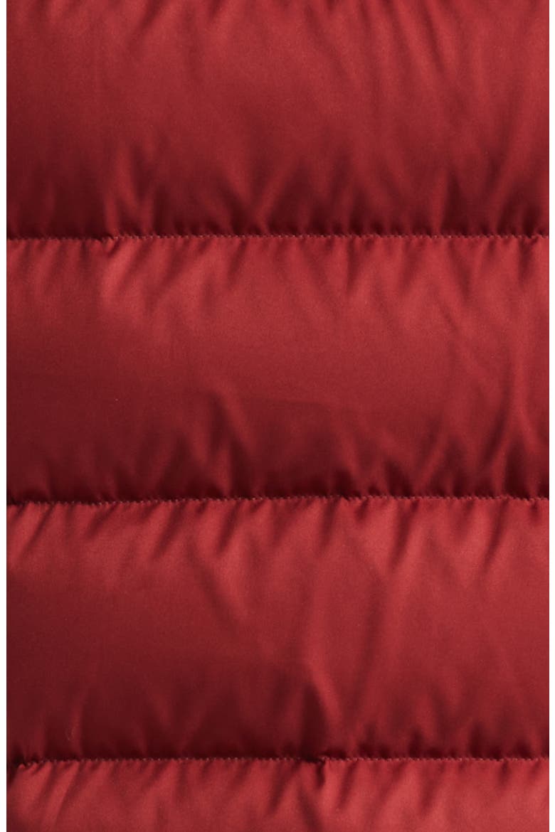 Faux Fur Trim Down Puffer Vest, Alternate, color, BORDEAUX RED