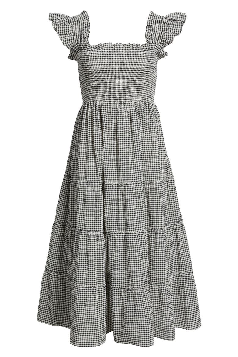 The Ellie Gingham Nap Midi Dress, Alternate, color, BLACK/ SAND GINGHAM