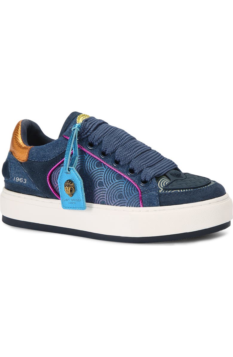 Kurt Geiger London Southbank Tag Platform Sneaker, Main, color, Open Blue