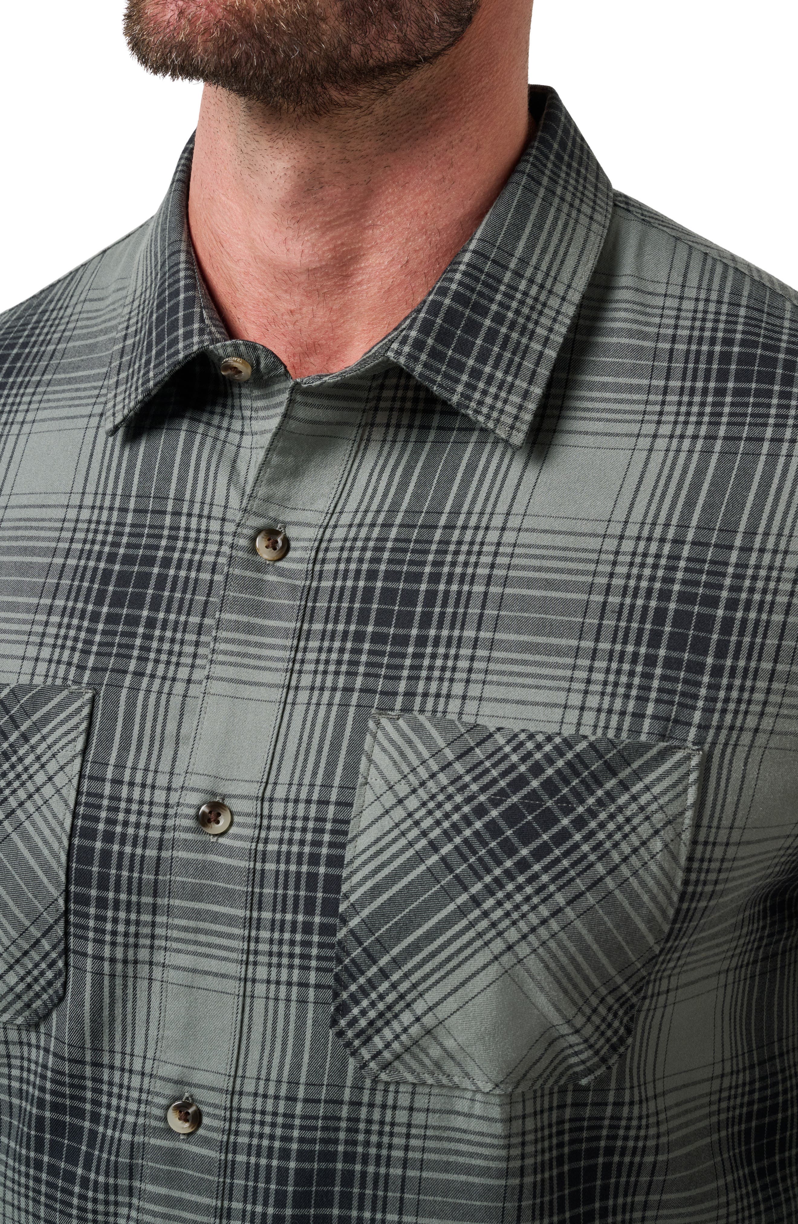 Cloud Plaid Flannel Button-Up Shirt - image 4