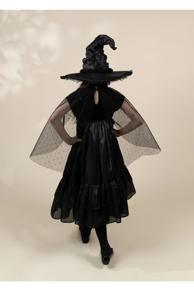 Witch Dress Play Costume with Hat, Alternate, color, Black