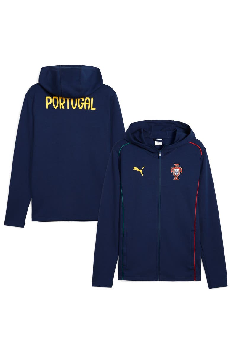 PUMA Men's Puma Navy Portugal National Team Casuals Full-Zip Hoodie, Alternate, color,