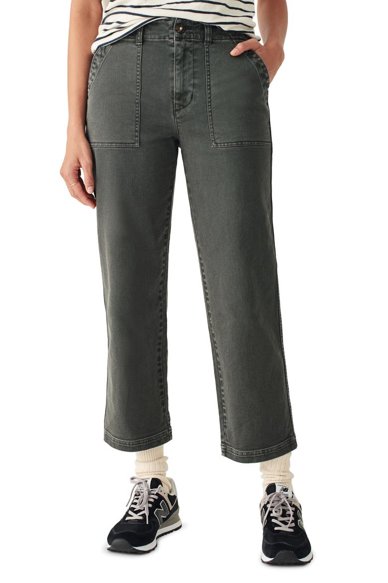 Organic Cotton Blend Utility Pants, Main, color, WASHED BLACK