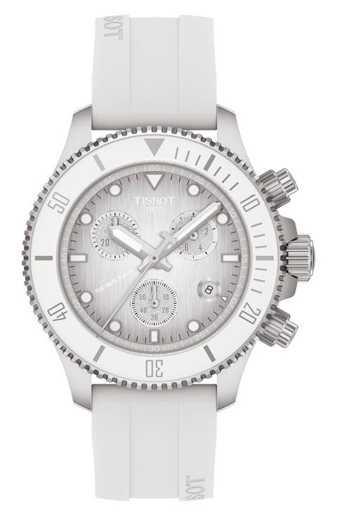 Seastar 1000 Chronograph Grayscale Silicone Strap Watch, 38mm