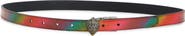 Kurt Geiger London Glitter Rainbow Reversible Leather Belt