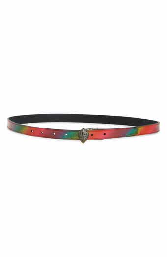 Glitter Rainbow Reversible Leather Belt