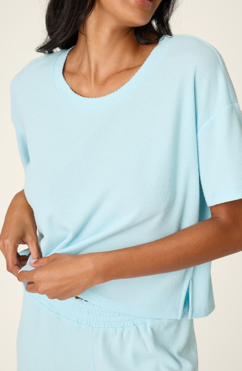 PJ Salvage Weekend Waffles Rib Pajamas, Alternate, color, Crystal Blue