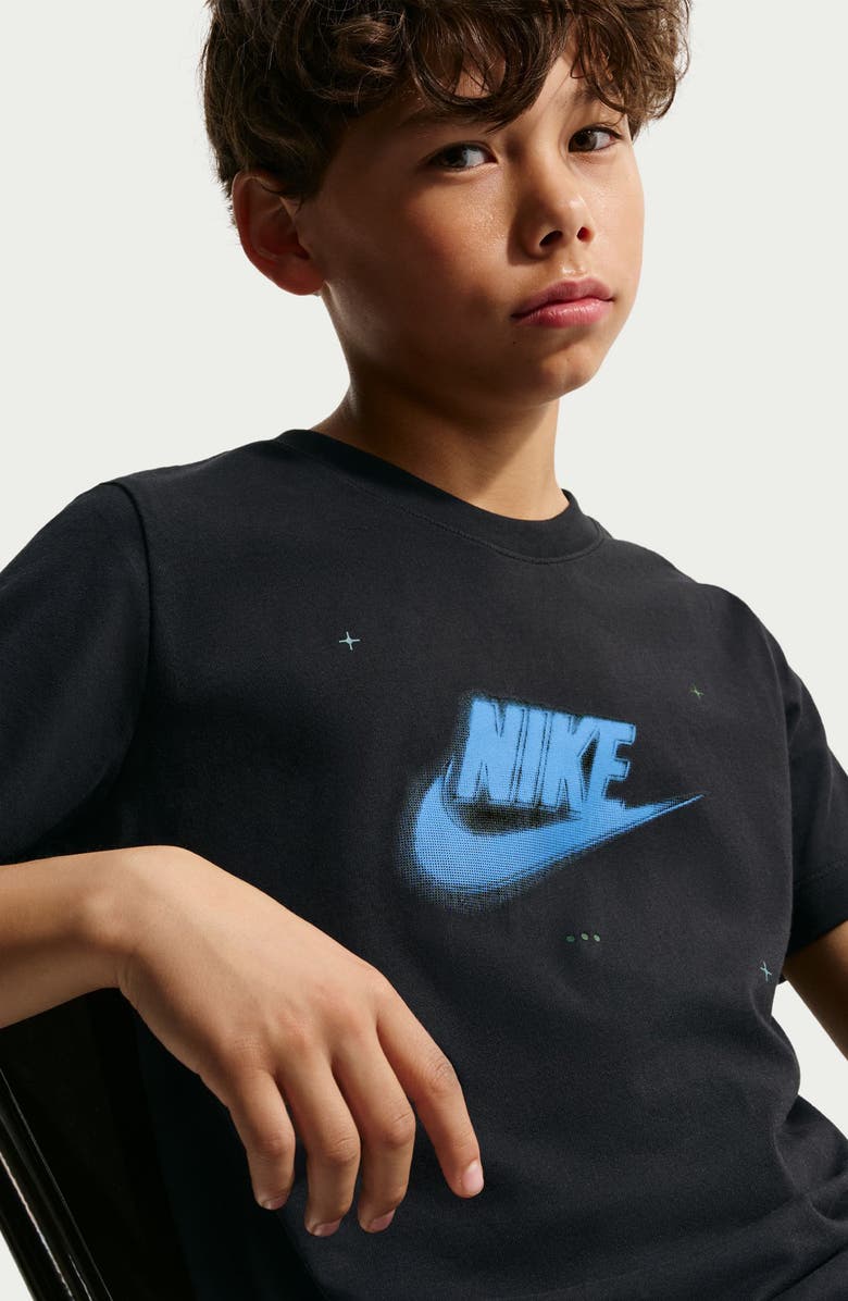Nike Kids' Brand Read Logo Graphic T-Shirt, Alternate, color, Black/ University Blue