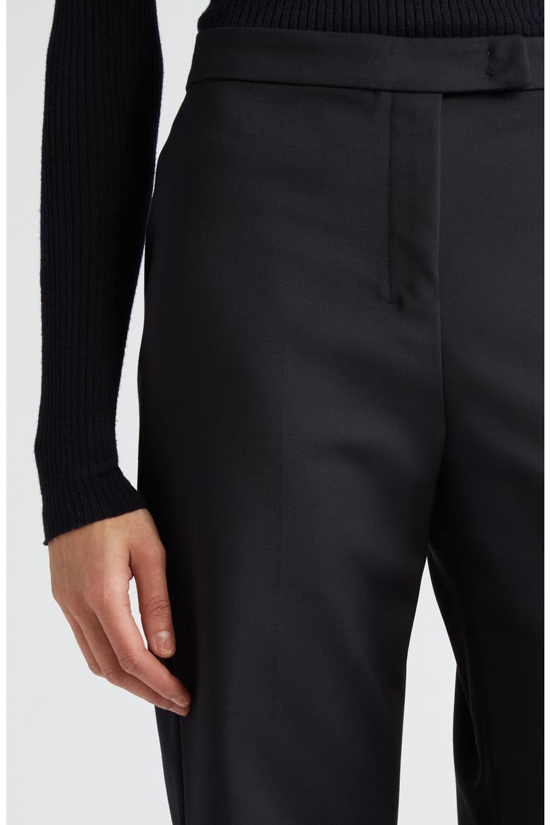 Nepeta Stretch Virgin Wool Flare Leg Ankle Trousers, Alternate, color, BLACK