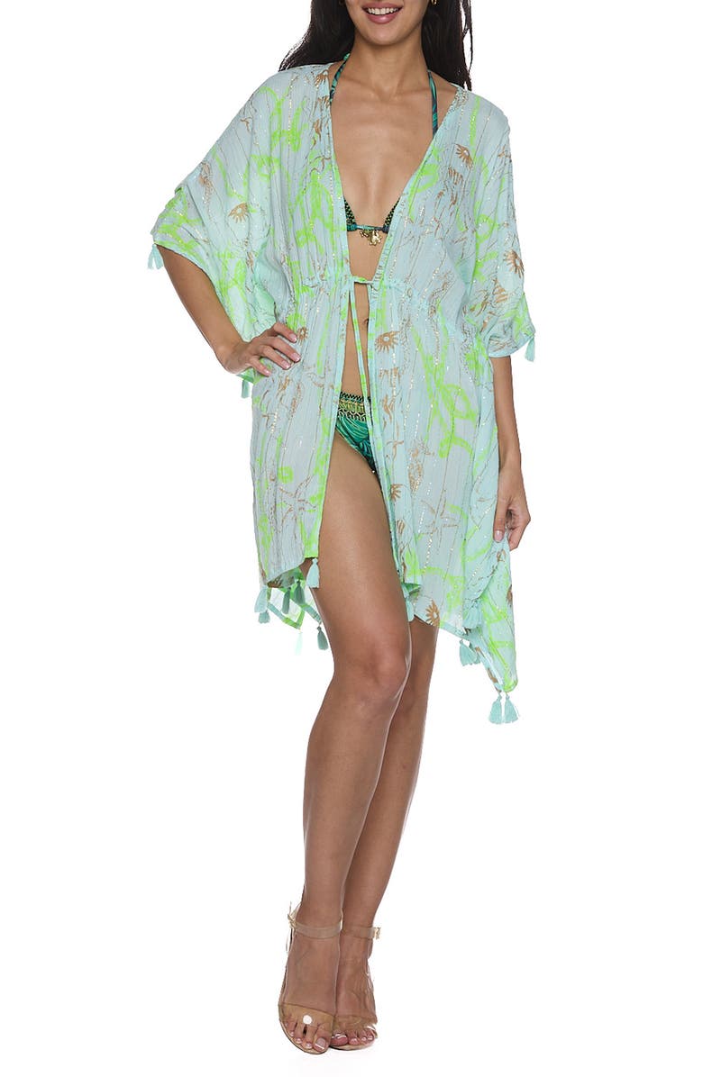 RANEES Cover-Up Robe, Main, color, Green Blue