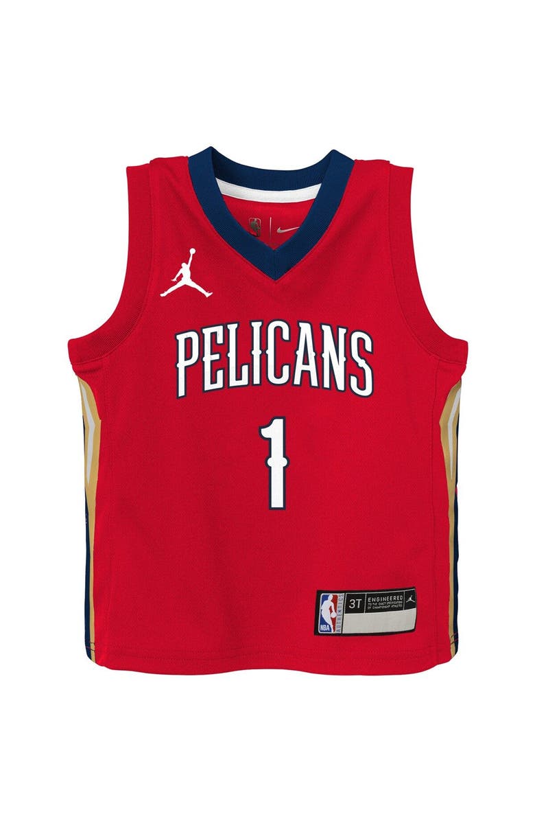 Jordan Brand Toddler Jordan Brand Zion Williamson Red New Orleans Pelicans 2020/21 Jersey - Statement Edition, Alternate, color, 