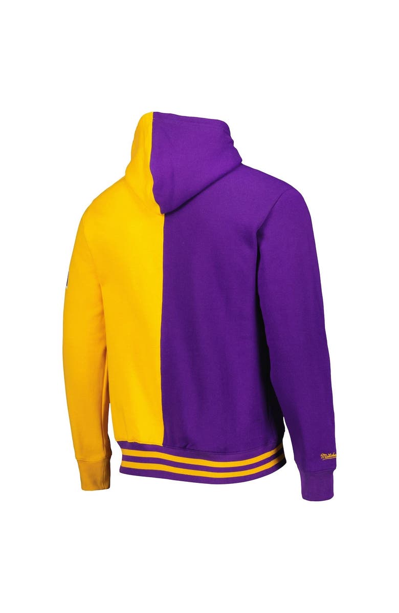 Mitchell & Ness Men's Mitchell & Ness Purple/Gold Los Angeles Lakers Hardwood Classics Split Pullover Hoodie, Alternate, color, Purple
