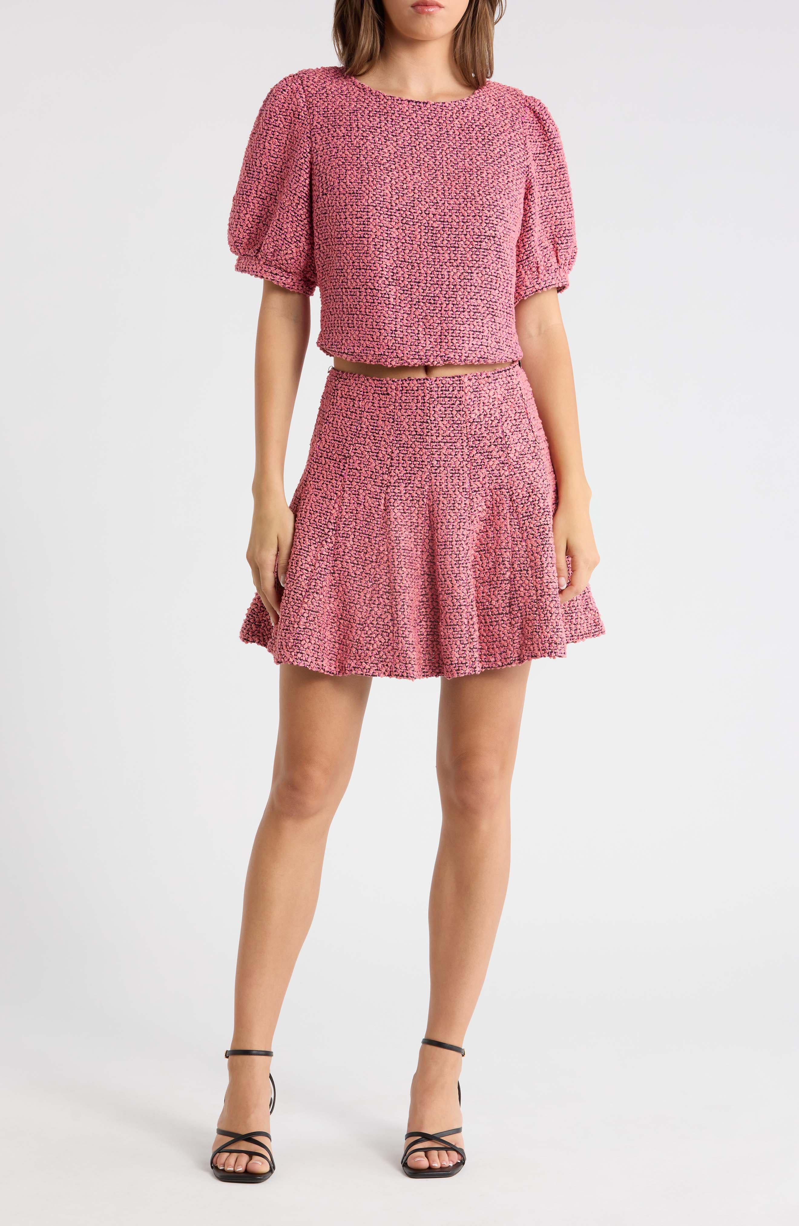 Jenavy Tweed Flare Miniskirt - image 3
