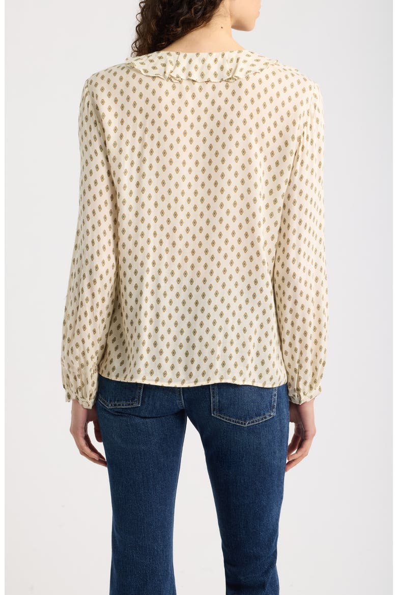 Donare Ruffle V-Neck Top, Alternate, color, WOOL WHITE