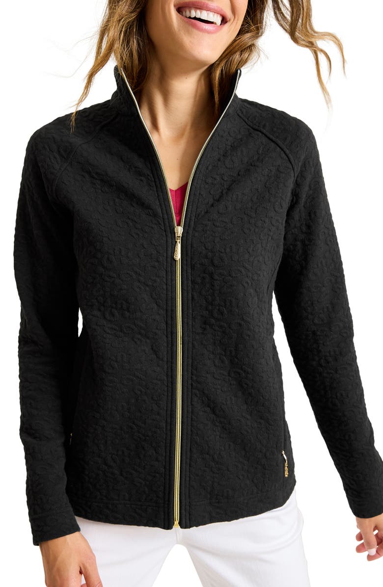 Tommy Bahama Aruba Purrfection Animal Spot Jacquard Zip-Up Jacket, Main, color, 