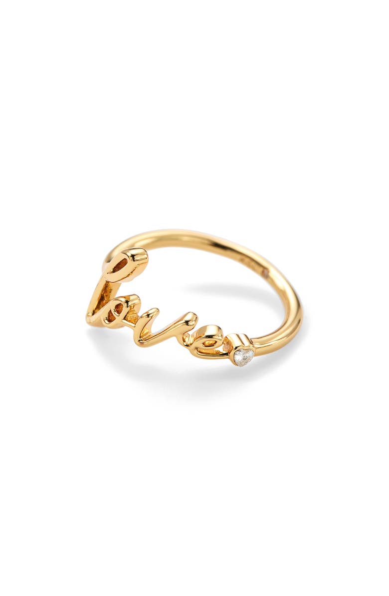 Kurt Geiger London Love Script Ring, Alternate, color, Gold