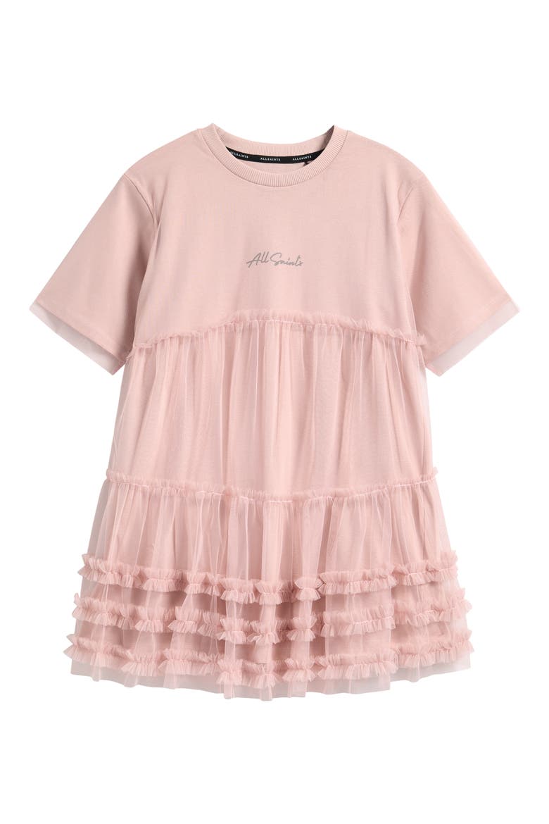 Kids' Mesh Skirt T-Shirt Dress, Main, color, PINK
