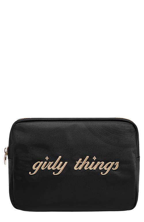 Stoney Clover Lane Large Girly Things Nylon Pouch In Black