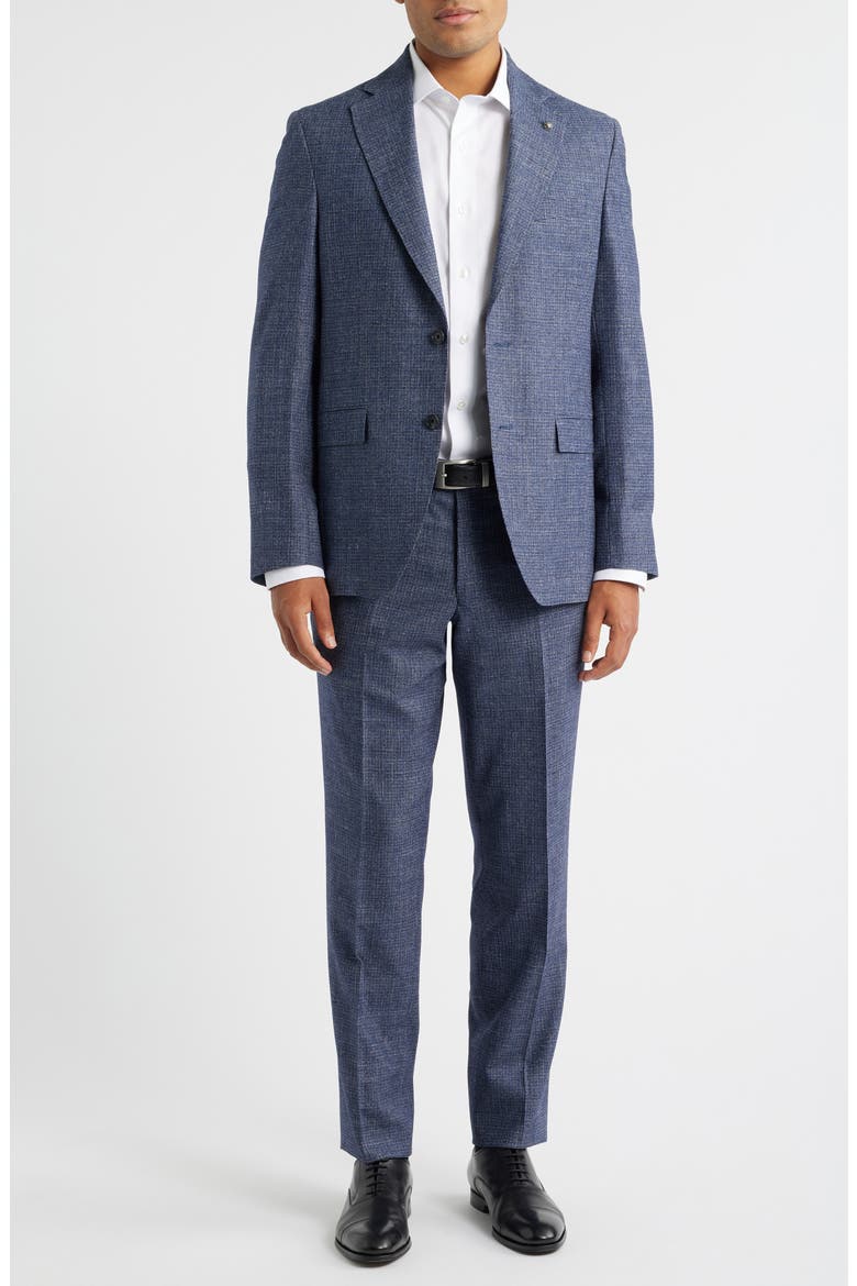 Montana Mid Blue Textured Super 120s Wool Suit, Main, color, MID BLUE