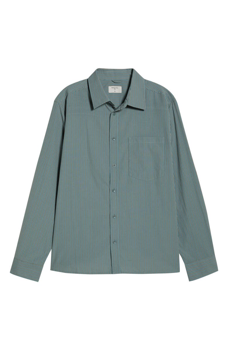 Percival Clancy Stripe Cotton Button-Up Shirt, Main, color, Blue