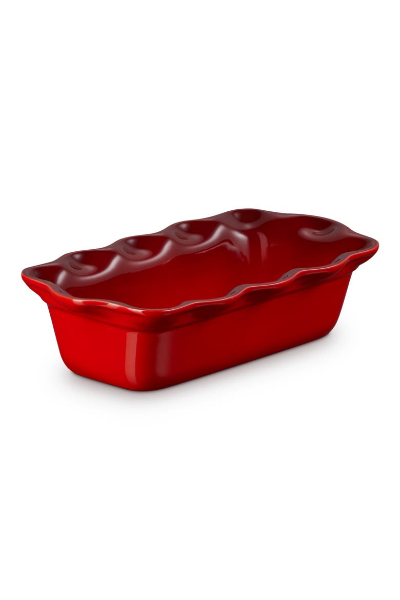 Heritage Stoneware 9-Inch Fluted Loaf Pan, Alternate, color, CERISE