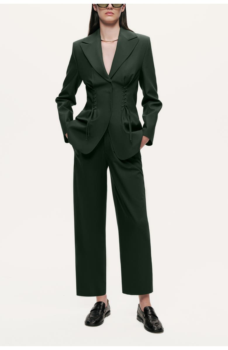 Nocturne Forest Cropped Cigarette Trousers, Alternate, color, Dark Green