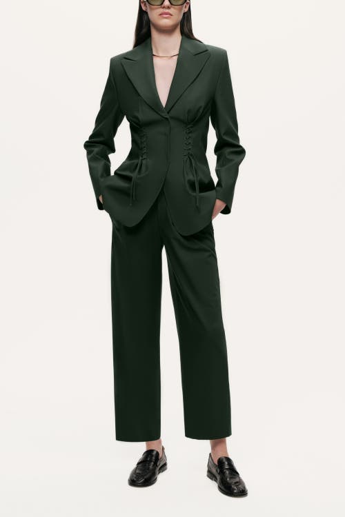 Nocturne Forest Cropped Cigarette Trousers In Green