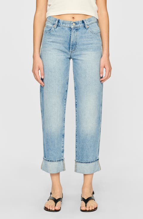 Thea Relaxed Tapered Boyfriend Ankle Jeans (Day Dream Cuffed)