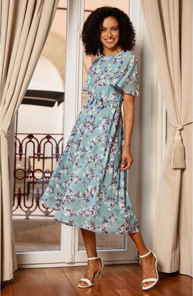 Yumi Blossom Print Midi Skater Dress, Alternate, color,