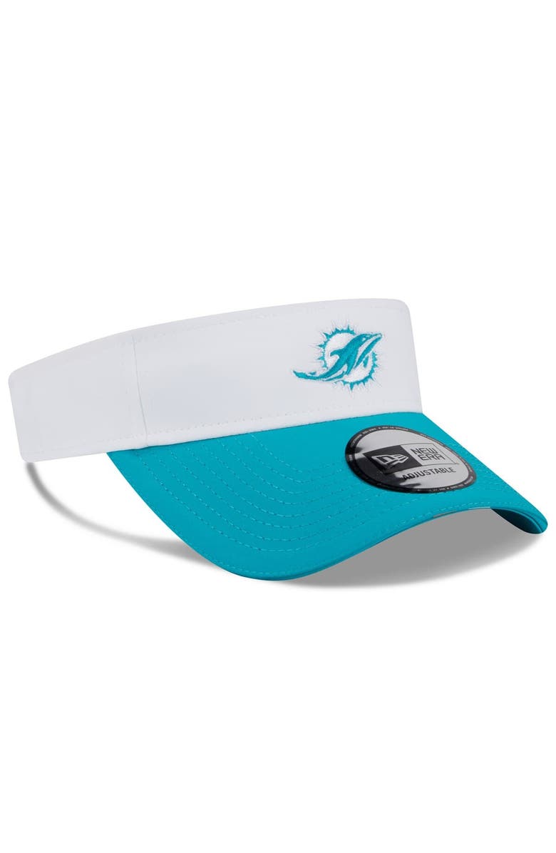 New Era Men's New Era White/Aqua Miami Dolphins 2025 NFL Training Camp Adjustable Visor, Alternate, color, White
