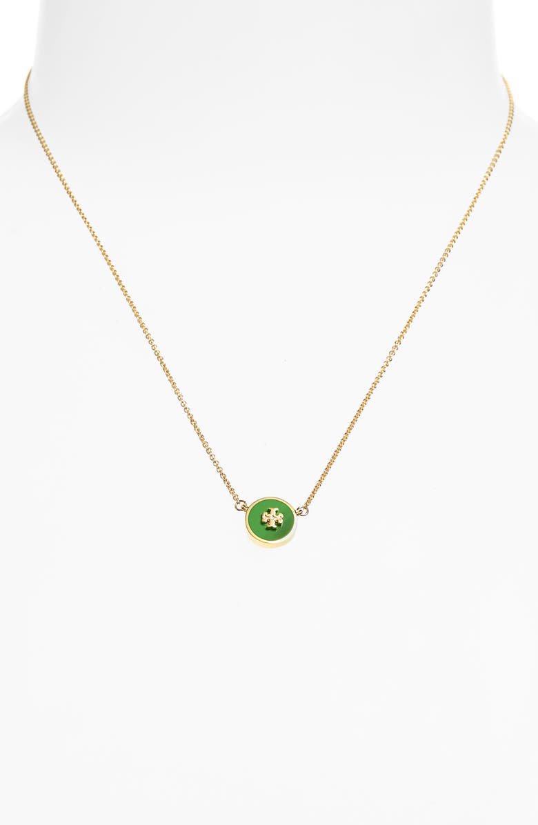 Tory Burch Enamel Pendant Necklace, Alternate, color,