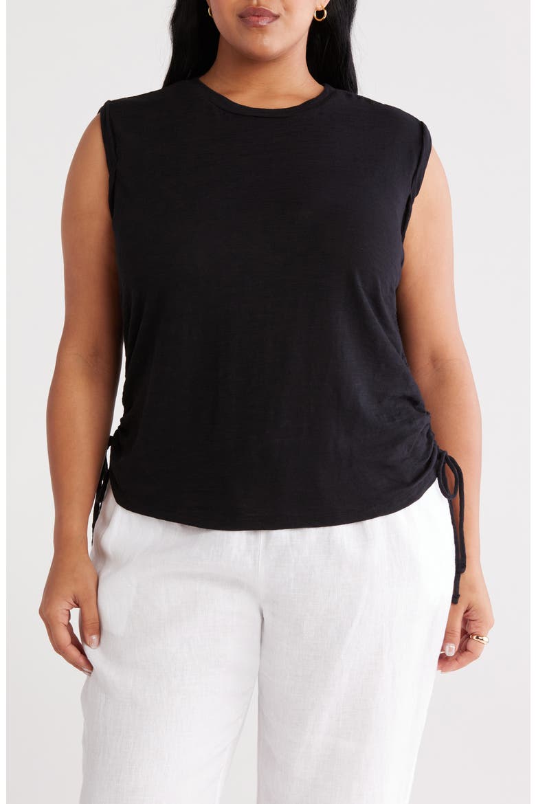 Cinched Tank, Main, color, BLACK