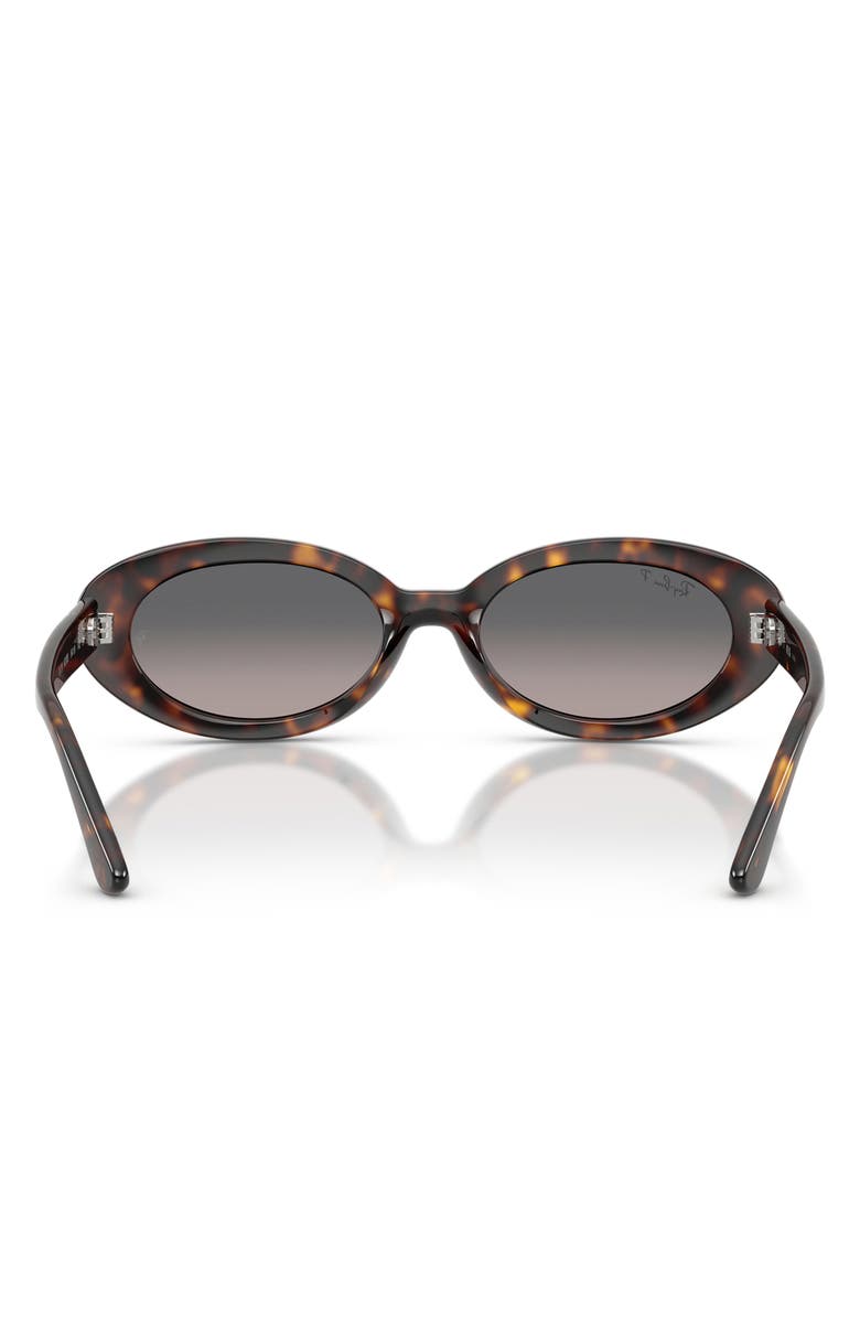 Ray-Ban 54mm Gradient Polarized Oval Sunglasses, Alternate, color, Havana / Grey Gradient Polar