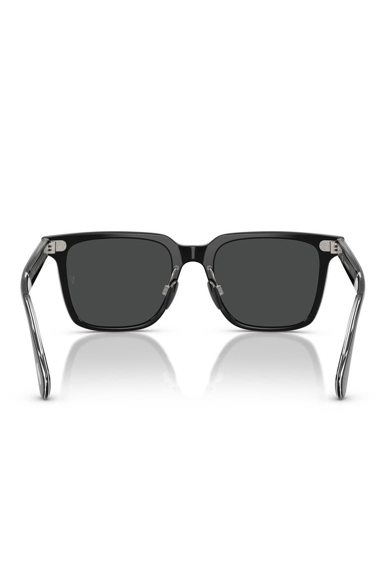 52mm Rectangular Polarized Sunglasses, Alternate, color, BLACK/ DARK SLATE
