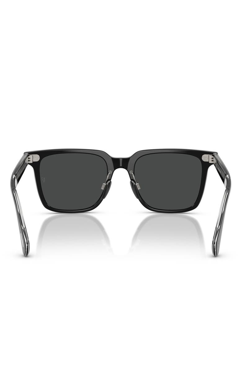 Oliver Peoples 52mm Rectangular Polarized Sunglasses, Alternate, color, Black/ Dark Slate