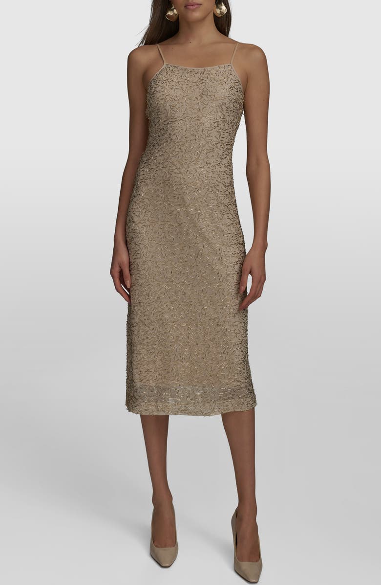 Donna Karan New York Bugle Beaded Slipdress, Main, color, 