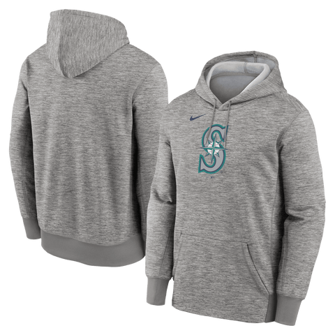 Men's Nike Heather Gray Seattle Mariners Primary Logo Therma Hoodie