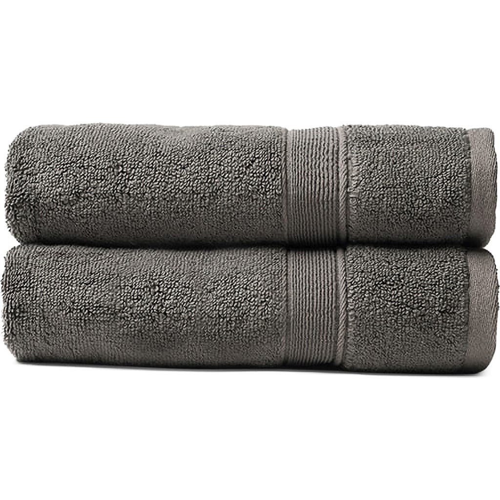 Cozy Earth Luxe Set Of 2 Hand Towels In Gray