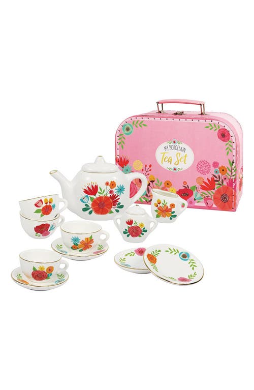 BRIGHT STRIPES My Porcelain Tea Set & Carry Case in White/Floral  product
