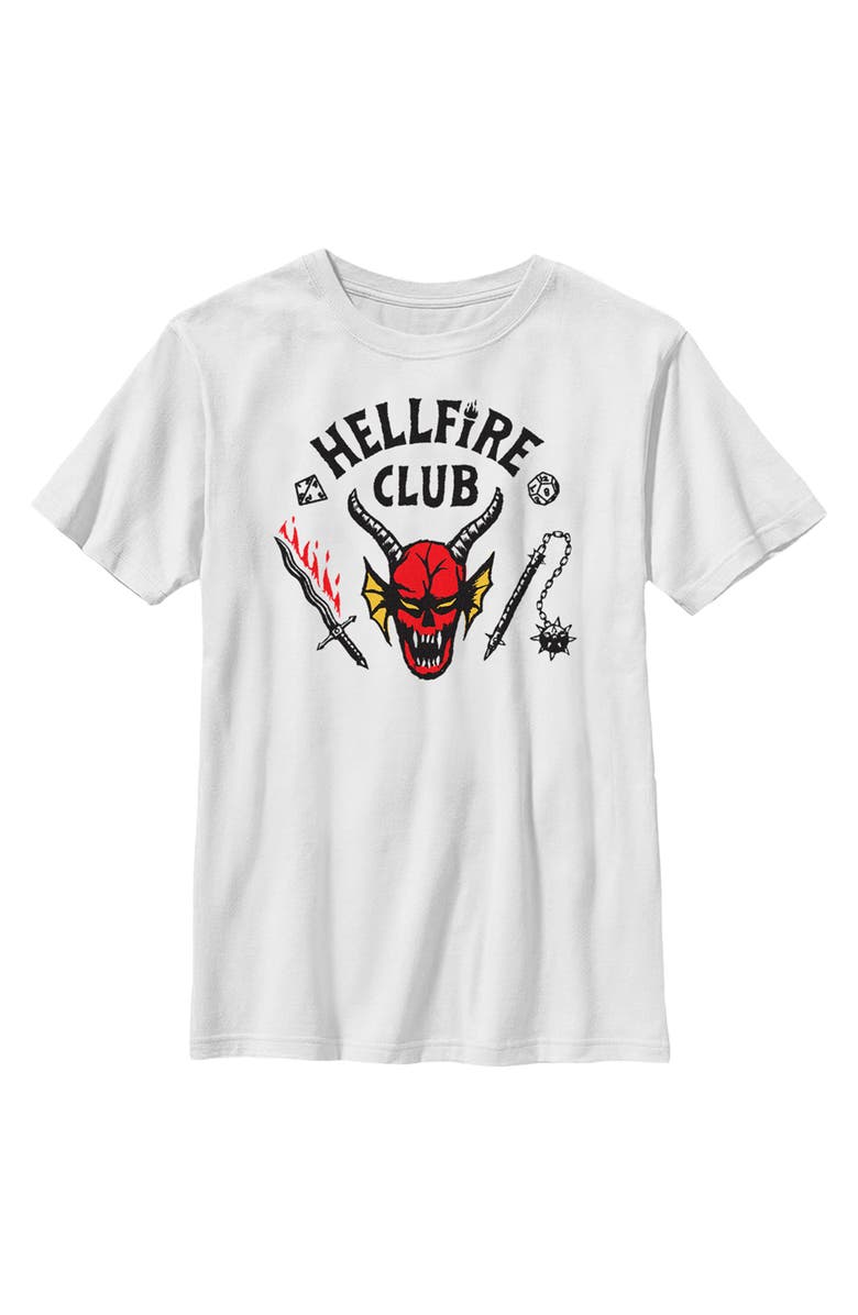 Stranger Things Boy's Stranger Things Welcome to the Hellfire Club Graphic T-Shirt, Main, color, White